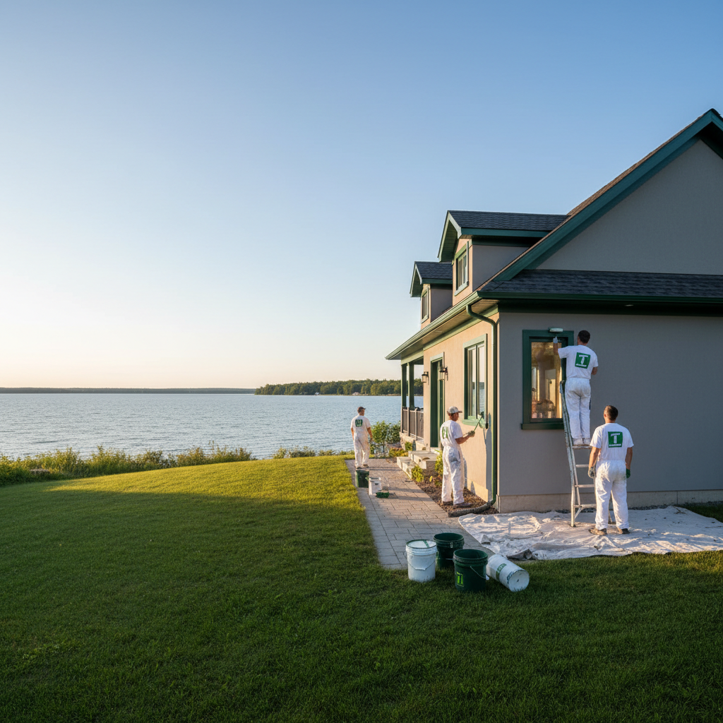 Freshly painted home exterior with clean lines and vibrant color